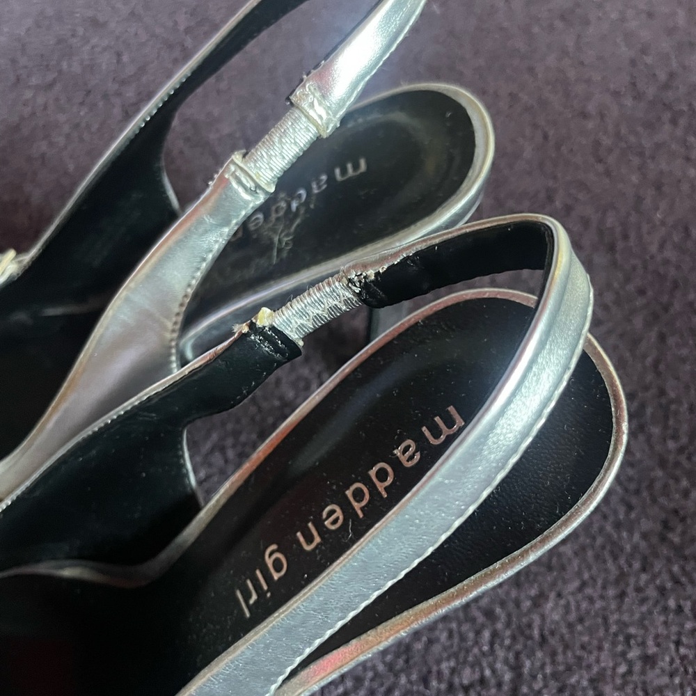 Madden Girl Metallic Silver Heels - Picture 4 of 7